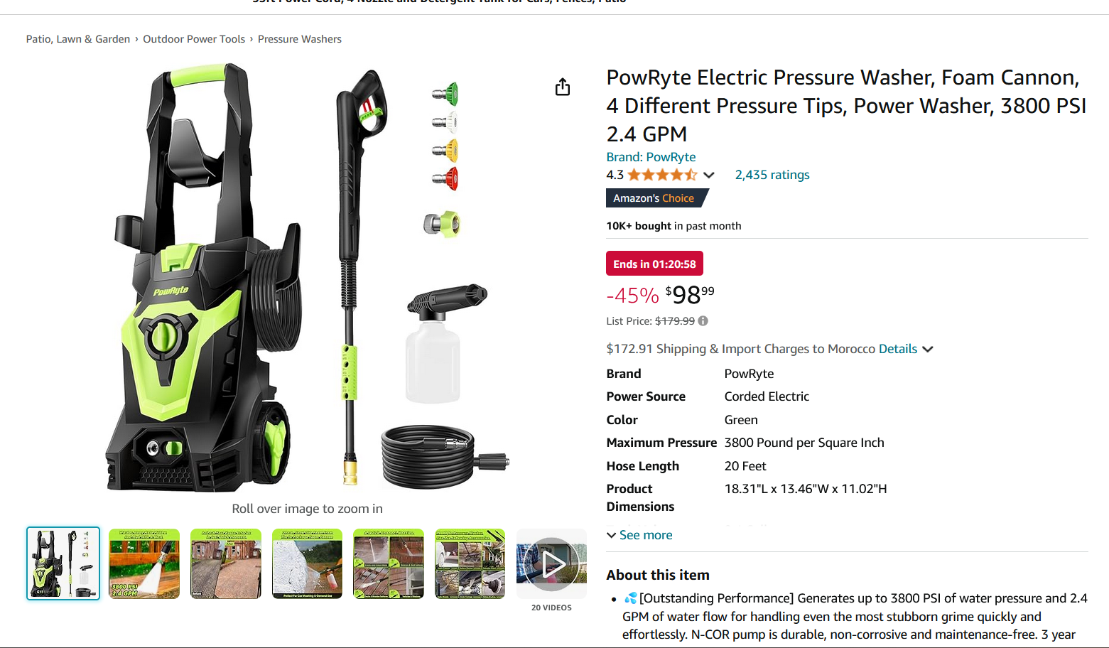 PowRyte Electric Pressure Washer: Your Ultimate Cleaning Companion Capture d’écran 2024-10-20 233914